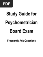 Study Guide For Psychometrician Board Exam Frequently Ask Questions