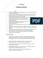 SET Syllabus Chemical Sciences: Inorganic Chemistry