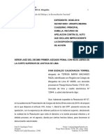 Recurso de Apelacion Contra El Auto Que Declaro Improcedente La Excepción de Naturaleza de Acción