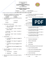 Grade 9 Pretest and Post Test