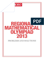 Careers: Regional Mathematical Olympiad 2013