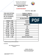 Form 30 Class Program