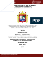 Satisfacción de La Madre en La Atención Brindada Por La Enfermera en El Componente CRED Del Hospital Regional Manuel Núñez Butrón - Puno - 2008