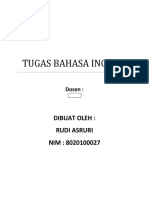 Tugas Bahasa Inggris: Dibuat Oleh: Rudi Asruri NIM: 8020100027