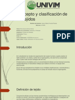 Los Tejidos Concepto y Clasificación De: Nombre Del Alumno: Jesús Alberto Acosta Álvarez