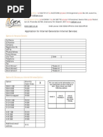 Application For Internet Generation Internet Services