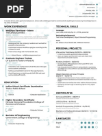 Abhinav Kumar: Work Experience Technical Skills