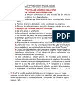 Practica de Variable Aleatoria 1) Ejemplos de Variables Aleatorias Discretas