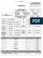 Medimix Callsheet 28th April