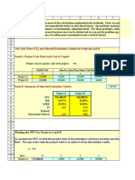 Net Cash Flows (CF) and Selected Evaluation Criteria For Projectsa and B