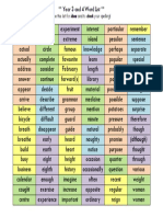 Year 3 - 4 Spellings Word Mat