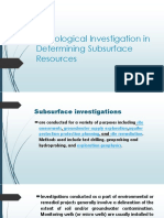 Hydrological Investigation in Determining Subsurface Resources