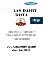 Report On Saras Dairy - Kota (Raj.) By... Rahul Kumar !!