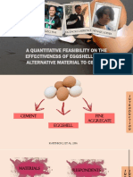 A Quantitative Feasibility On The Effectiveness of Eggshell As An Alternative Material To Cement