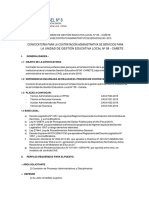 Convocatoria para La Contratación Administrativa de Servicios para La Unidad de Gestión Educativa Local #08 - Cañete Cas Sede Ugel 08 Cañete