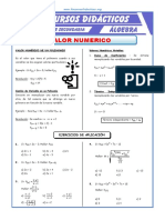 Valor Numérico de Un Polinomio para Tercero de Secundaria