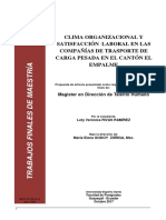 Clima Organizacional y Satisfaccion Laboral en Compañias de Transporte