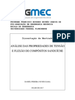 Análise Das Propriedades de Tensão e Flexão de Compósitos Sanduíche