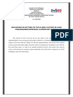 Procedure in Setting Up The M and E System in Juan Pagdanganan Memorial Elementary School