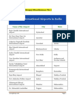 List of International Airports in India: (Gkmojo) Miscellaneous File 1