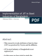 Implementation of JIT in Steel Industries of Bangladesh