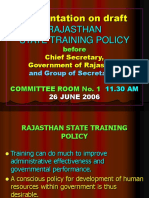 Presentation On Draft: Rajasthan State Training Policy