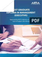 Post Graduate Diploma in Management (Executive) : Approved by AICTE, Ministry of HRD, Govt of India (In ODL Mode)