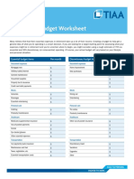 Retirement Budget Worksheet