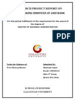 A Research Project Report On Retail Banking Serivices at Axis Bank