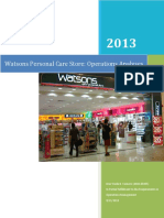 Operations Analyses Watsons