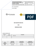 Job Hazard Analysis FOR Grinding Work