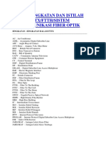 Daftar Singkatan Dan Istilah Dalam Fttx/Ftth/Sistem Telekomunikasi Fiber Optik