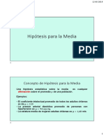 Hipotesis para La Media