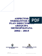 Aspectos Normativos Del Plan Director de Arequipa Metropolitana 2002 - 2015