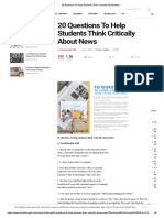 20 Questions To Help Students Think Critically About News