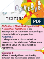 Statistics: Hypothesis Testing