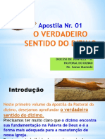 Apostila Nr. 01 O VERDADEIRO SENTIDO DO DIZIMO. DIOCESE DE JOINVILLE SC PASTORAL DO DIZIMO Pe. Ivanor Macieski PDF