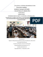 II Iniforme Estudio Factores Asoc. Al Bajo Rendimiento de La Paa en Choluteca y Olancho en 2016. 19 Sept. 16