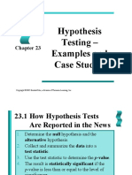 Hypothesis Testing - Examples and Case Studies