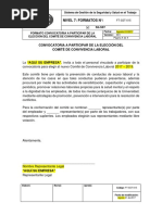 FT-SST-015 Formato Convocatoria A Participar de La Elección de Comité de Convivencia Laboral