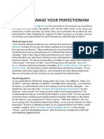 How To Manage Your Perfectionism: Double-Edged Sword