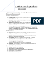 Condiciones Básicas para El Aprendizaje Autónomo