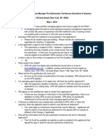 RFQ Mitchell-Lama Property Manager Pre-Submission Conference Questions & Answers 100 Gold Street, New York, NY 10038 May 1, 2019