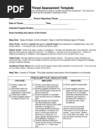 Threat Assessment Template