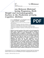 Interrelations Between Maternal Smoking During Pregnancy, Birth Weight and Sociodemographic Factors in The Prediction of Early Cognitive Abilities