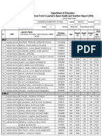 Department of Education School Form 8 Learner's Basic Health and Nutrition Report (SF8)