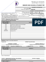 Senior High School Student Permanent Record: Republic of The Philippines Department of Education