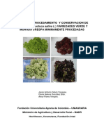 Manual de Procesamiento y Conservacion de Lechugas Variedades Verde y Morada Crespa Minimamente Procesadas