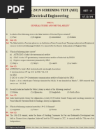 Electrical Engineering: Appsc - 2019 Screening Test (Aee)