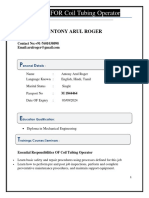 APPLYING FOR Coil Tubing Operator: Antony Arul Roger